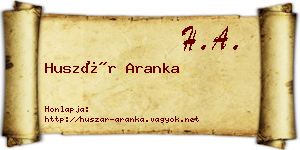 Huszár Aranka névjegykártya