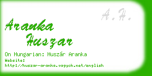 aranka huszar business card
