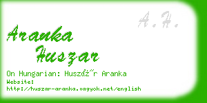 aranka huszar business card